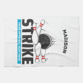 Aangepaste naam & tekst Bowling Strike Theedoek (Horizontaal)