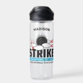 Aangepaste naam & tekst Bowling Strike Waterfles (Achterkant)