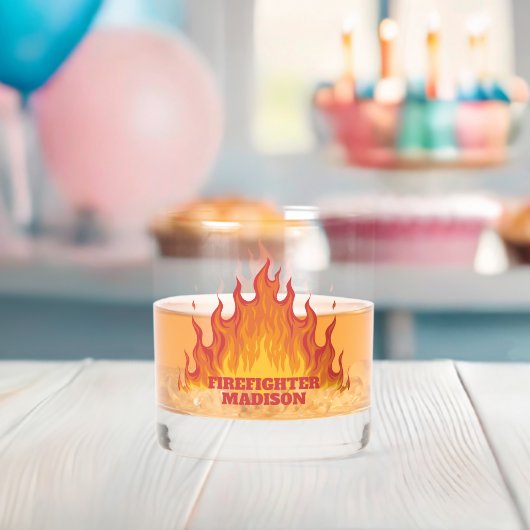 Aangepaste naam / tekst Brandweerman schot glas (Insitu (Baby Shower))