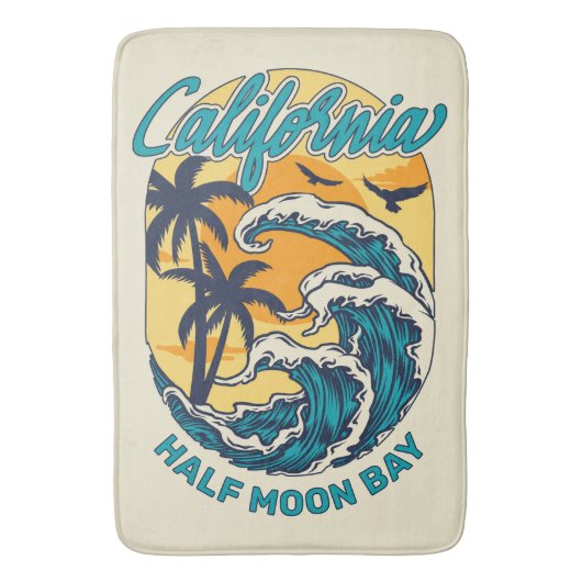 Aangepaste naam / tekst California Surfen Badmat (Voorkant Verticaal)
