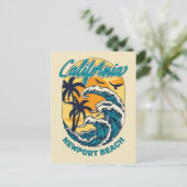 Aangepaste naam / tekst California Surfen Briefkaart (Staand voorkant)
