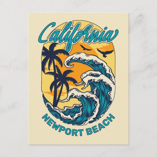 Aangepaste naam / tekst California Surfen Briefkaart (Voorkant)