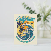 Aangepaste naam / tekst California Surfen Briefkaart (Staand voorkant)
