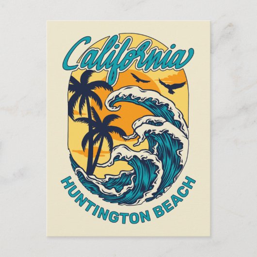 Aangepaste naam / tekst California Surfen Briefkaart (Voorkant)