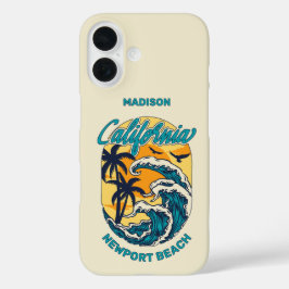 Aangepaste naam / tekst California Surfen iPhone 16 Hoesje