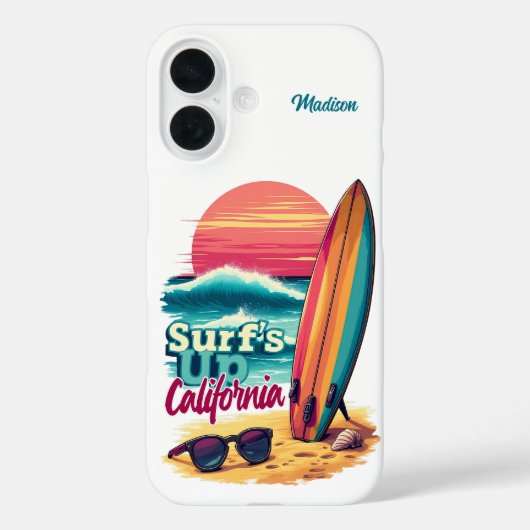 Aangepaste naam / tekst California Surfen Case-Mate iPhone Case (Achterkant)