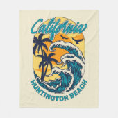 Aangepaste naam / tekst California Surfen Fleece Deken (Voorkant)