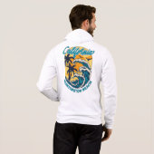 Aangepaste naam / tekst California surfen Hoodie (Achterkant volledig)