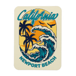 Aangepaste naam / tekst California Surfen Magneet