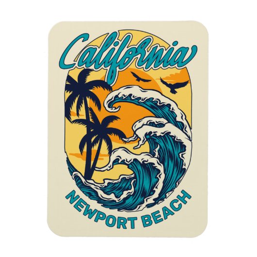 Aangepaste naam / tekst California Surfen Magneet (Verticaal)