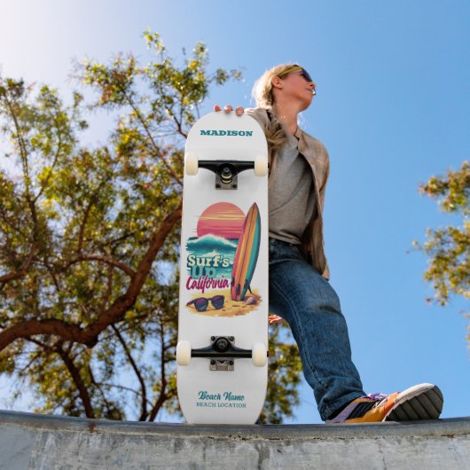 Aangepaste naam / tekst California Surfen Persoonlijk Skateboard (Buiten 1)