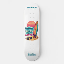 Aangepaste naam / tekst California Surfen Persoonlijk Skateboard