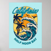 Aangepaste naam / tekst California Surfen Poster (Voorkant)