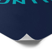 Aangepaste naam / tekst California Surfen Poster (Hoek)