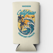 Aangepaste naam / tekst California Surfen Seltzer Blikjeskoeler (Voorkant)