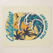 Aangepaste naam / tekst California Surfen Sherpa Deken (Voorkant (horizontaal))