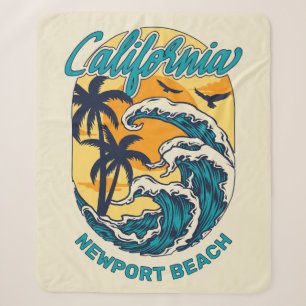 Aangepaste naam / tekst California Surfen Sherpa Deken