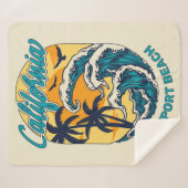 Aangepaste naam / tekst California Surfen Sherpa Deken (Voorkant (horizontaal))