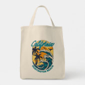 Aangepaste naam / tekst California Surfen Tote Bag (Achterkant)