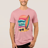 Aangepaste naam / tekst California surfen Tri-Blend Shirt (Voorkant)