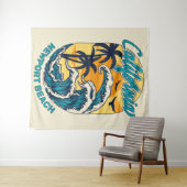 Aangepaste naam / tekst California Surfen Wandkleed (In Situ (horizontaal))