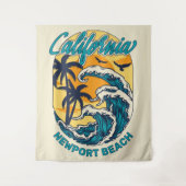 Aangepaste naam / tekst California Surfen Wandkleed (Voorkant)