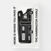 Aangepaste naam & tekst Camper Van Spandoek (Verticaal)