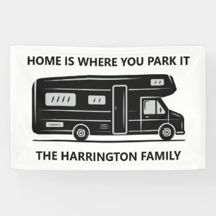 Aangepaste naam & tekst Camper Van Spandoek
