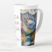 Aangepaste naam & tekst Canada Reizen Poster Latte Mok (Rechterhoek)