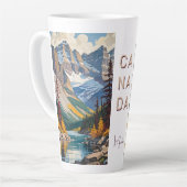 Aangepaste naam & tekst Canada Reizen Poster Latte Mok (Linkerhoek)