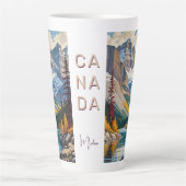 Aangepaste naam & tekst Canada Reizen Poster Latte Mok (Voorkant)