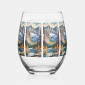 Aangepaste naam & tekst Canada Reizen Poster Wijnglas Zonder Voet (Links)