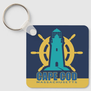Aangepaste naam / tekst Cape Cod Massachusetts Sleutelhanger