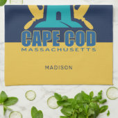 Aangepaste naam / tekst Cape Cod Massachusetts Theedoek (Gevouwen)