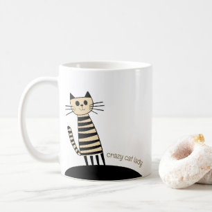 Aangepaste Naam & Tekst Crazy Cat Lady Koffiemok