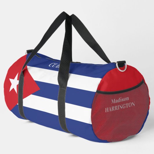 Aangepaste naam & tekst Cuba vlag Plunjezak (Rechterhoek)