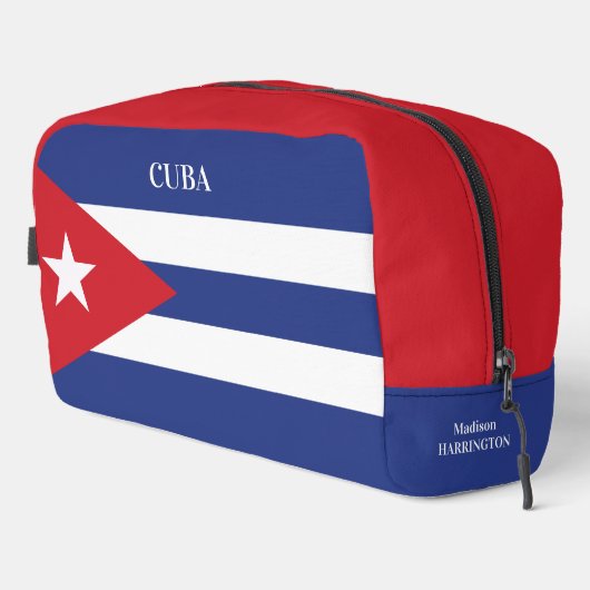 Aangepaste naam & tekst Cuba vlag Toilettasje (Rechterhoek)