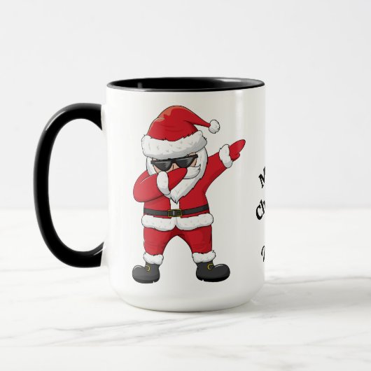 Aangepaste naam & tekst Dabbing Dancing Santa Mok (Links)