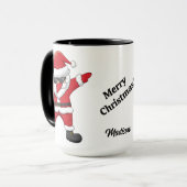 Aangepaste naam & tekst Dabbing Dancing Santa Mok (Voorkant links)
