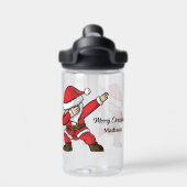Aangepaste naam & tekst Dabbing Dancing Santa Waterfles (Achterkant)