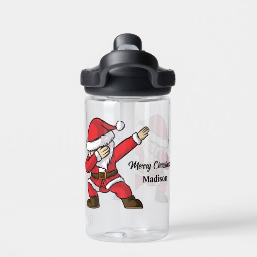 Aangepaste naam & tekst Dabbing Dancing Santa Waterfles (Achterkant)