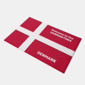Aangepaste naam & tekst Denemarken Vlag Deurmat (Schuin)