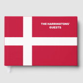 Aangepaste naam & tekst Denemarken Vlag Gastenboek (Voorkant)