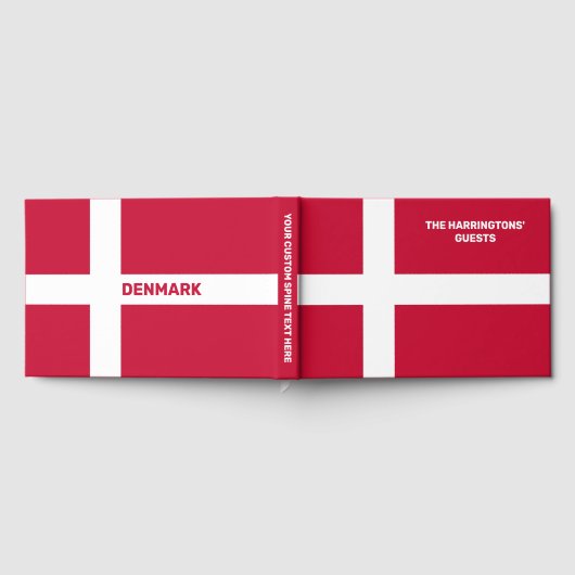 Aangepaste naam & tekst Denemarken Vlag Gastenboek (Volledig)