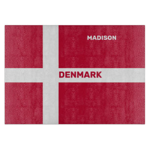 Aangepaste naam & tekst Denemarken Vlag Snijplank