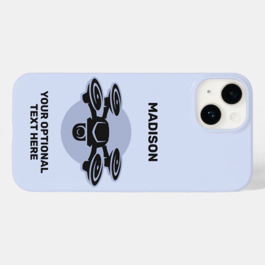 Aangepaste naam & tekst drone Case-Mate iPhone case (Achterkant (horizontaal))