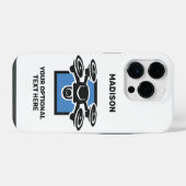 Aangepaste naam & tekst drone iPhone hoesje (Achterkant horizontaal)