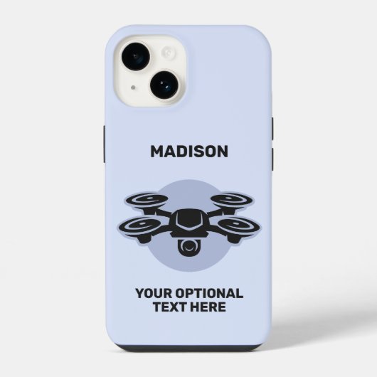 Aangepaste naam & tekst drone iPhone hoesje (Achterkant)