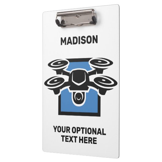 Aangepaste naam & tekst drone klembord (Links)