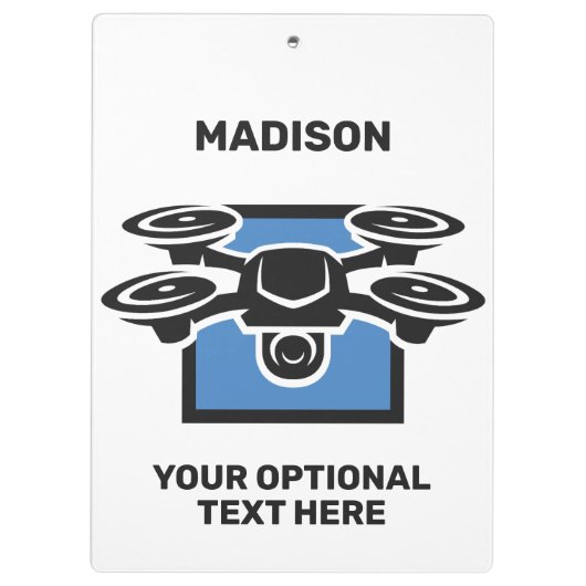Aangepaste naam & tekst drone klembord (Achterkant)